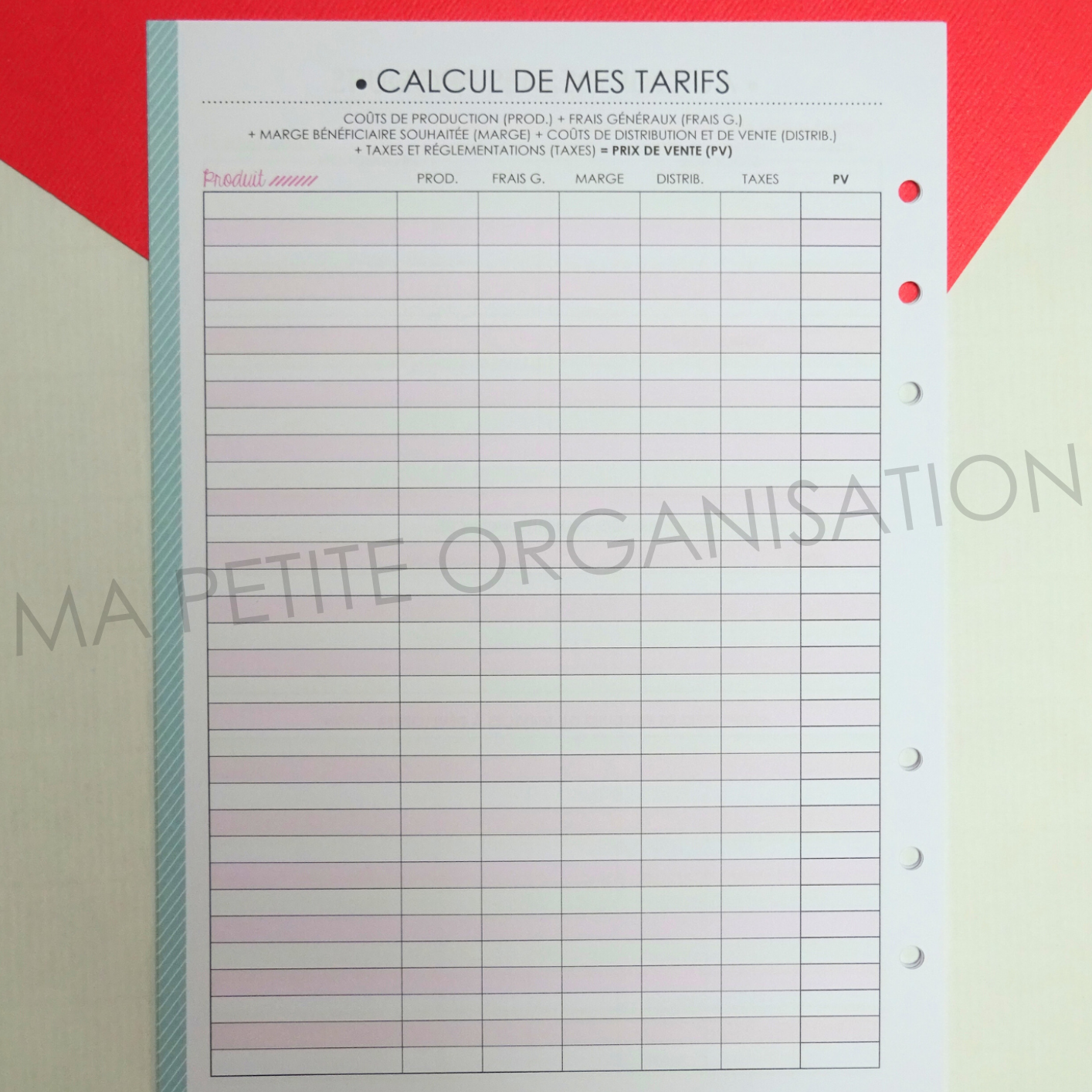 Organiser ma vie pro - recharge pour agenda A5
