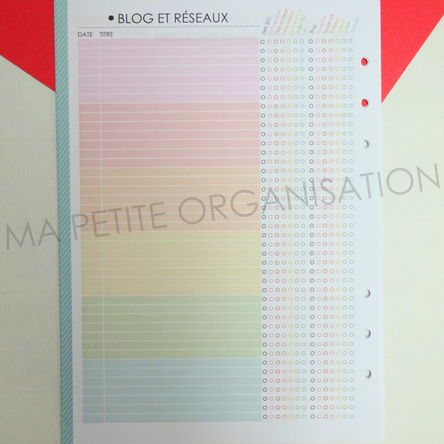 Organiser ma vie pro - recharge pour agenda A5