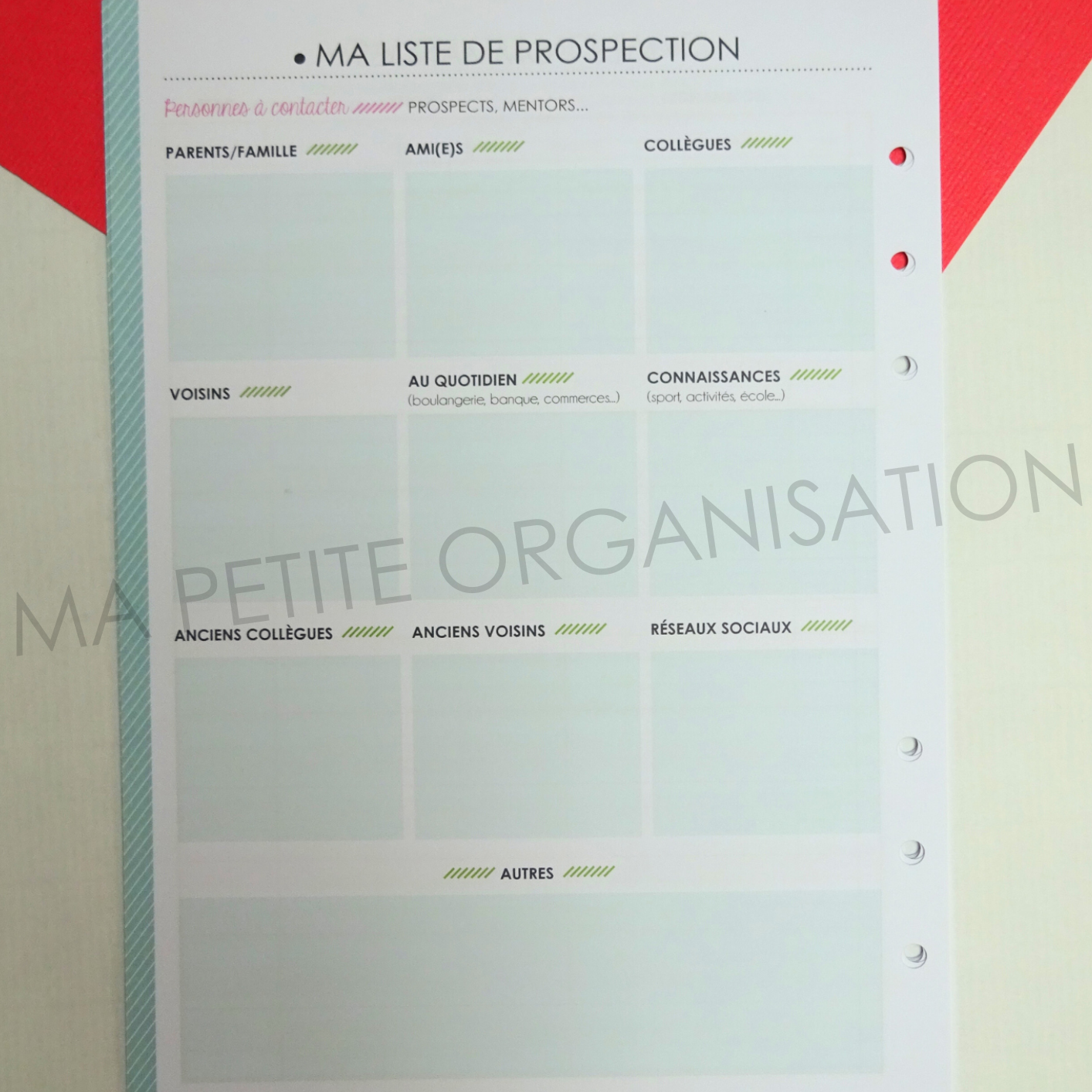 Organiser ma vie pro - recharge pour agenda A5
