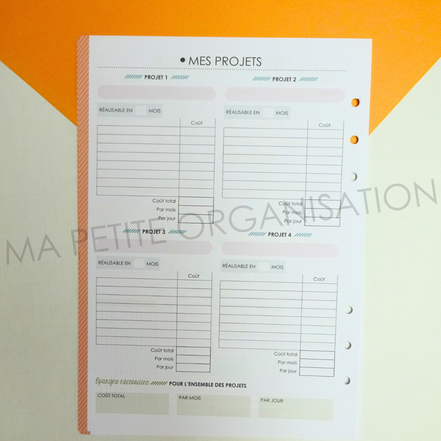 Gestion de mon budget - recharge pour agenda A5