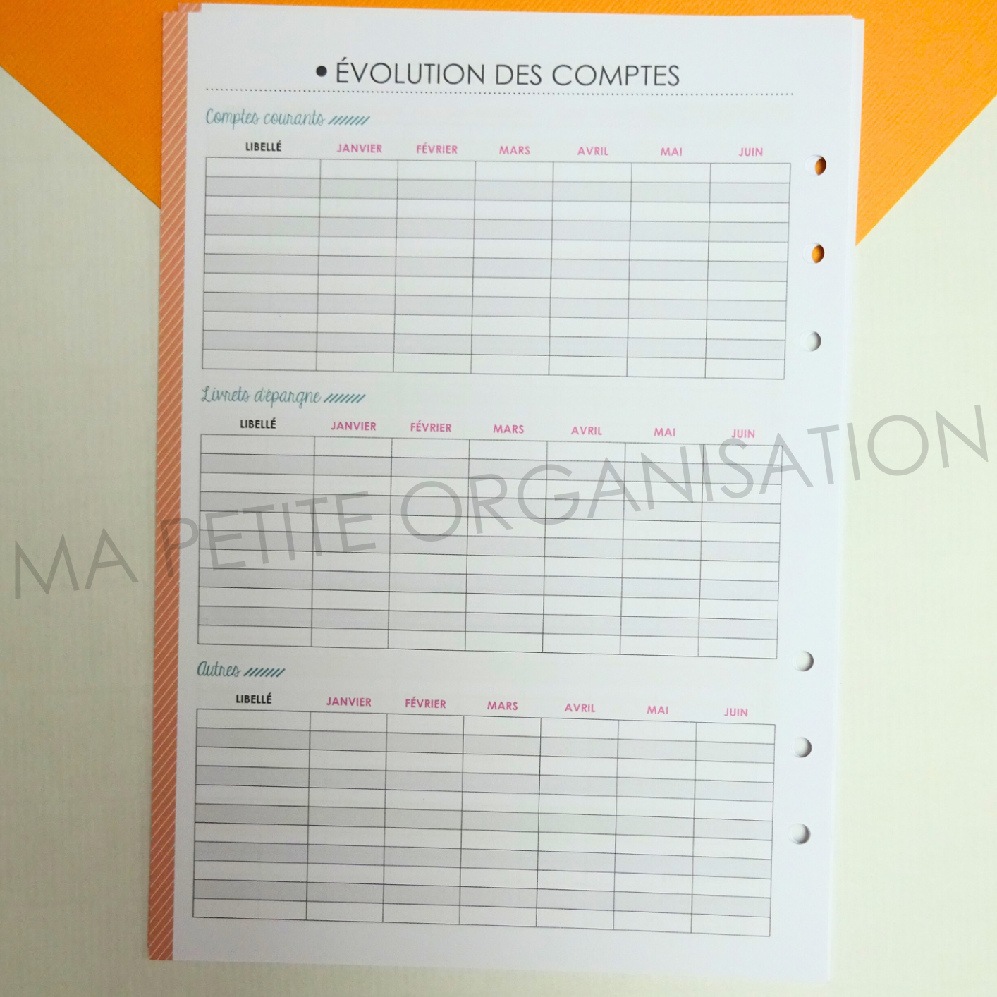 Gestion de mon budget - recharge pour agenda A5