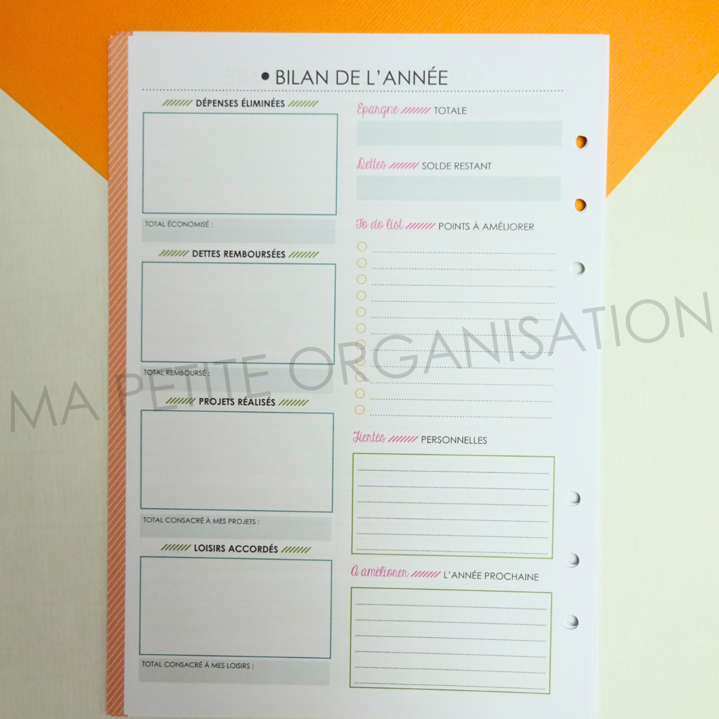 Gestion de mon budget - recharge pour agenda A5