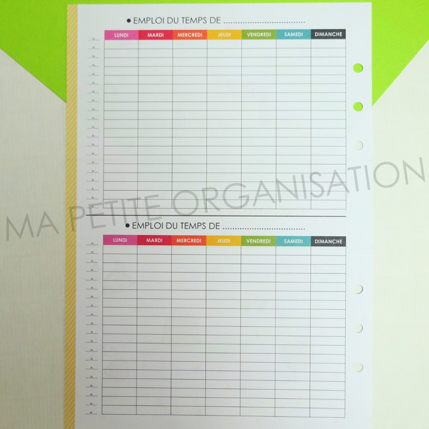 Organiser ma vie perso - recharge pour agenda A5