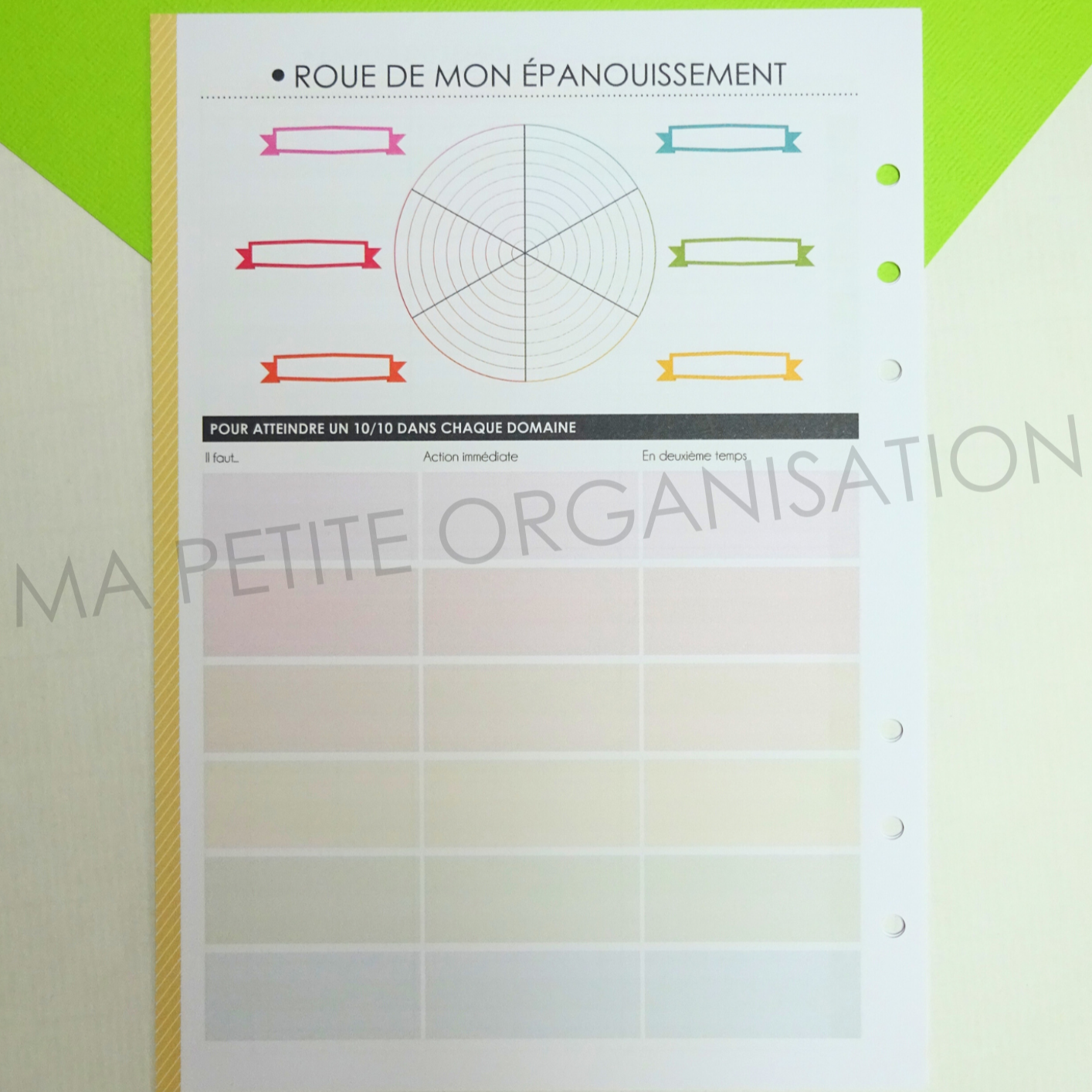 Organiser ma vie perso - recharge pour agenda A5