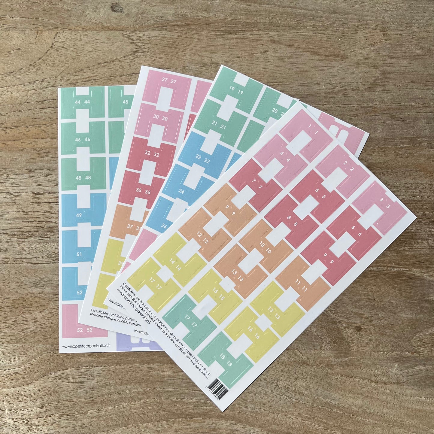 Planches d'étiquettes pour agenda