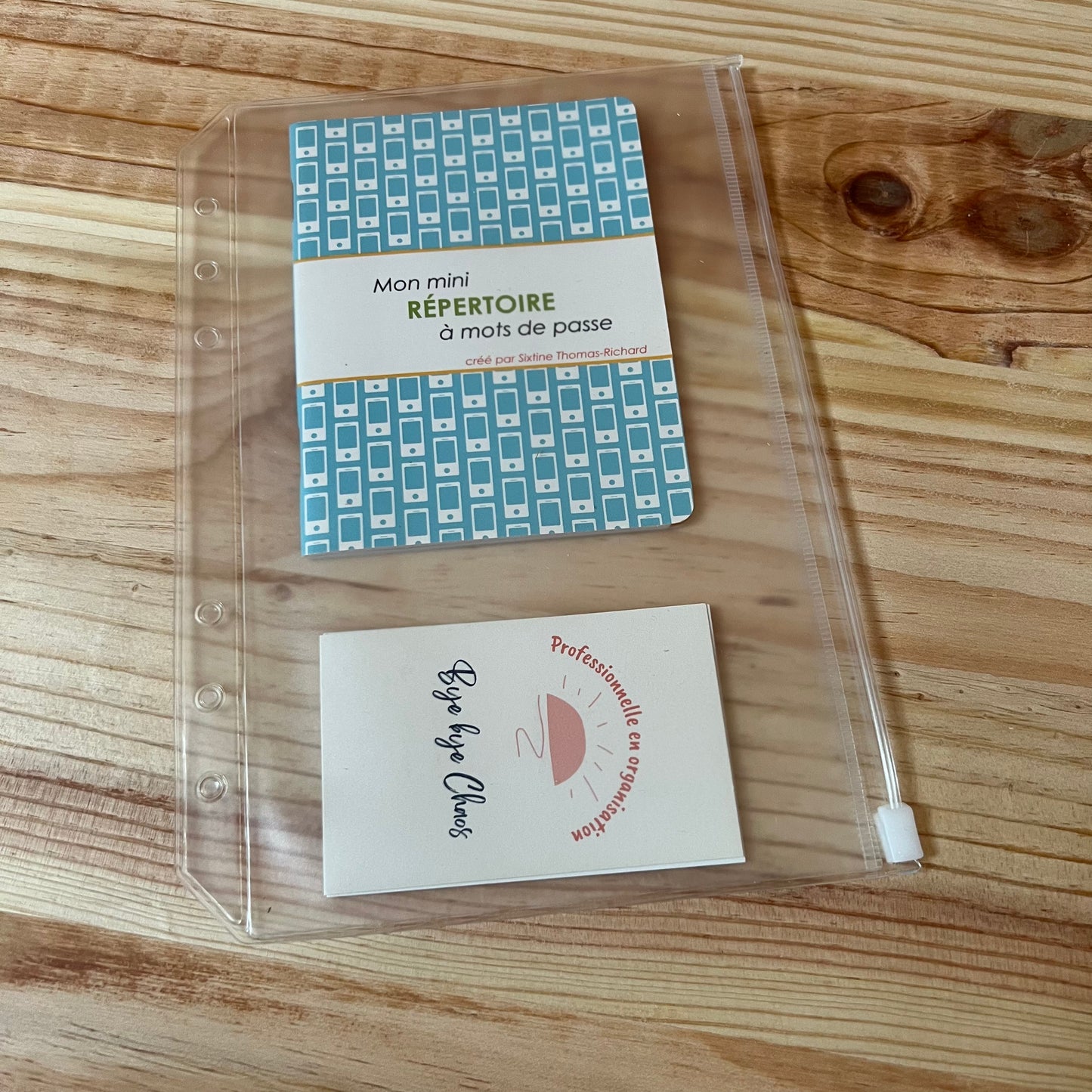 Pochette A5 transparente avec zip - accessoire organisateur 6 trous