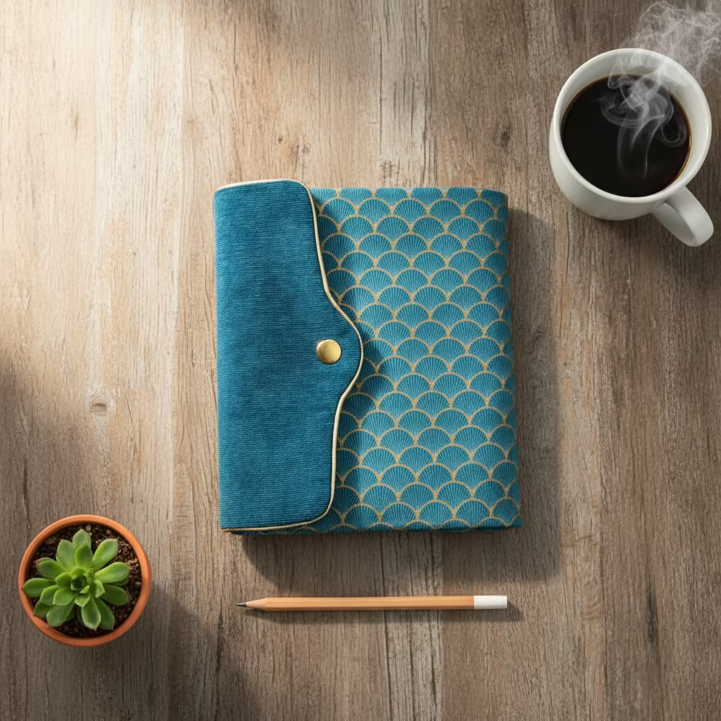 Protège agenda A5 tissu fait main