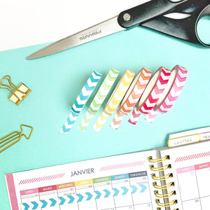 Set de 6 Masking Tapes chevron idéal pour les plannings