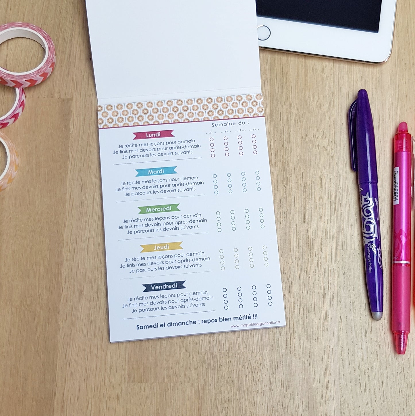 Bloc-notes A6 - Suivi des devoirs