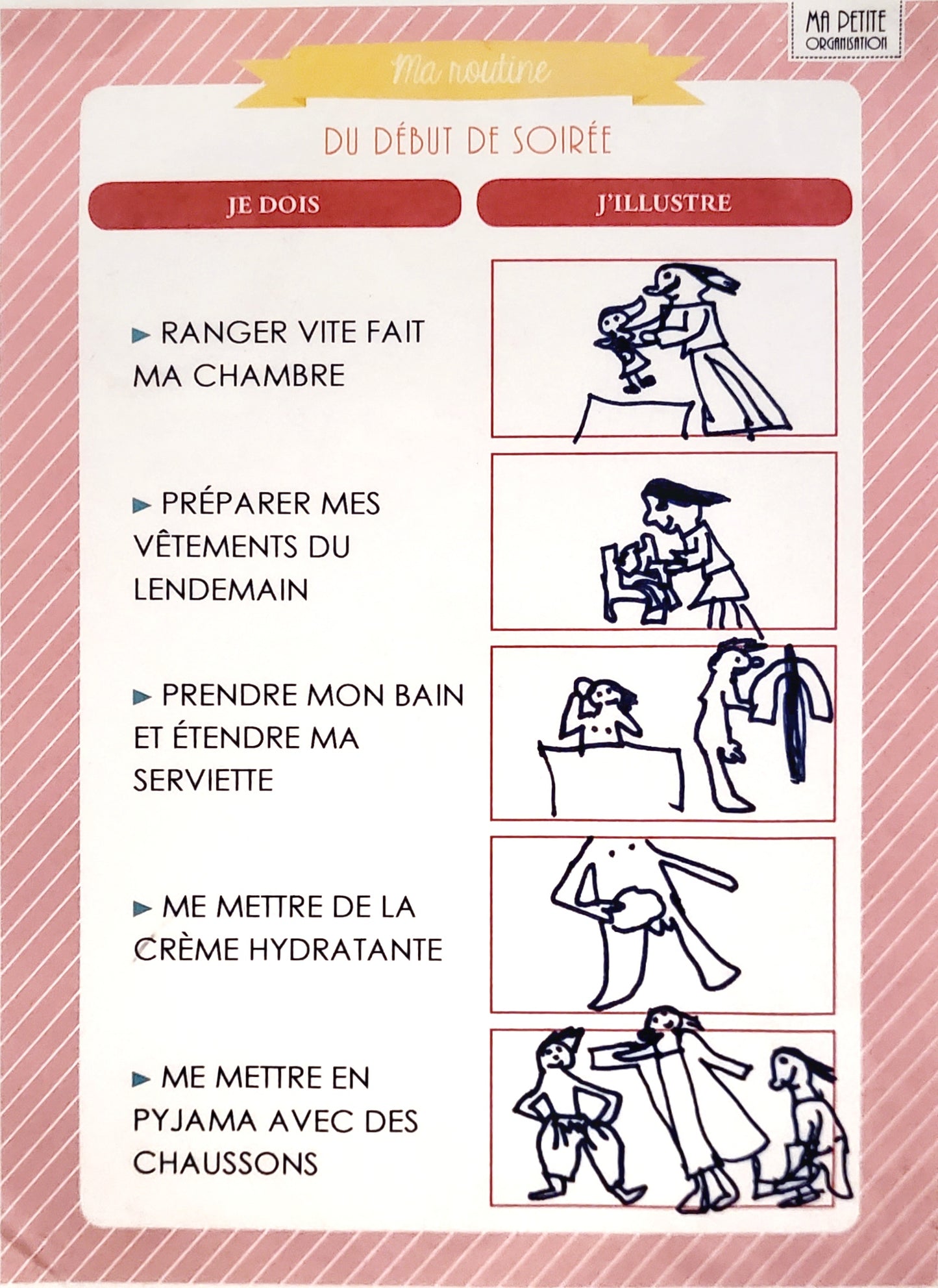 Fiches routines enfant à imprimer