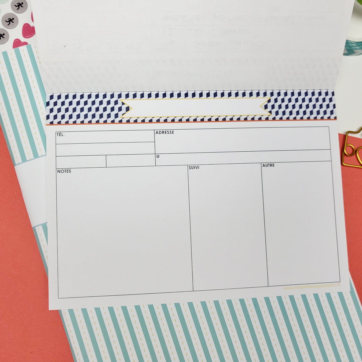 Bloc-notes A6 - Fiches contact