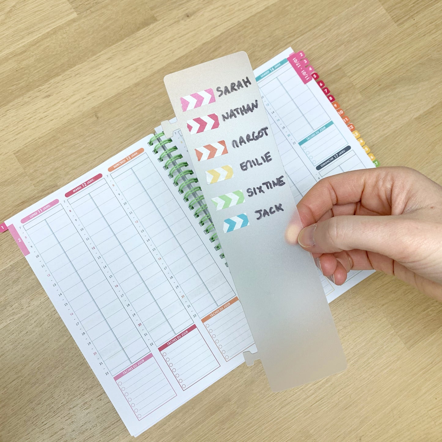 Marque-pages pour agenda à spirale