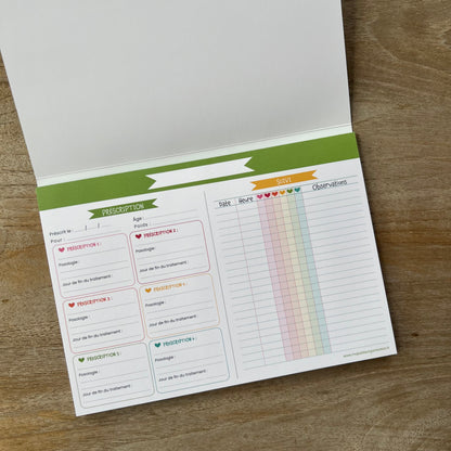 Bloc-notes A5 - Fiches de suivi médical