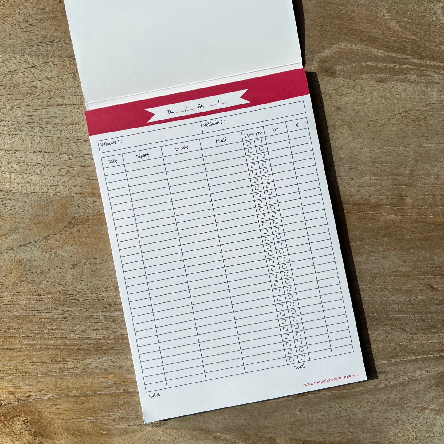 Bloc-notes A5 Mes précieux frais kilométriques