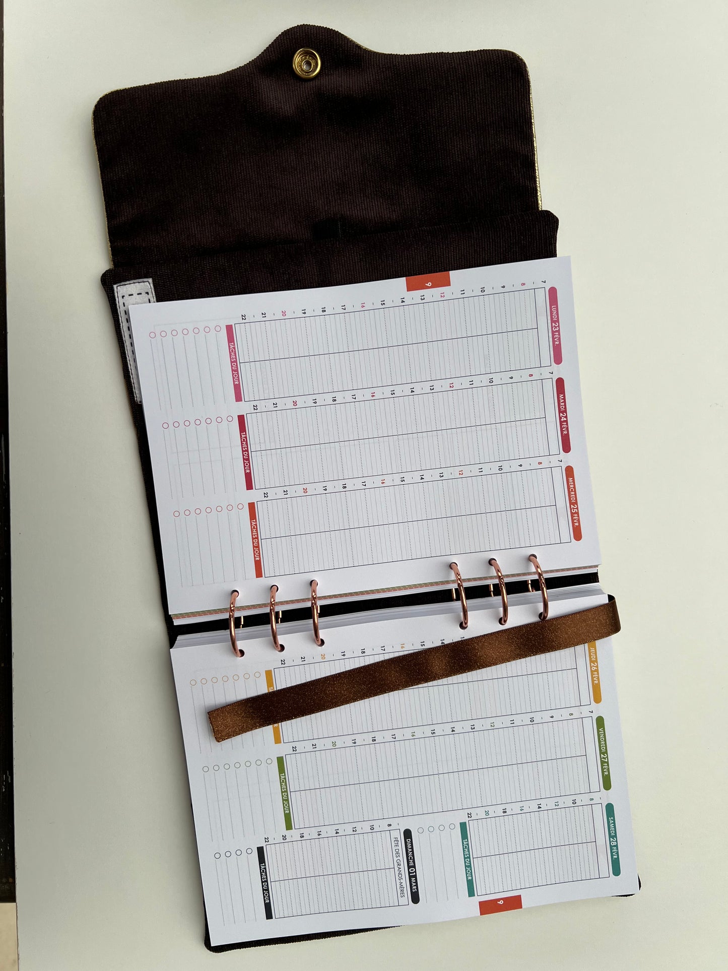 Protège agenda A5 tissu fait main