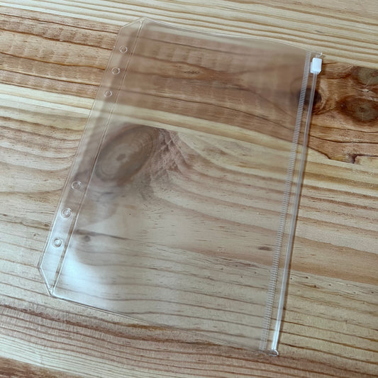 Pochette A5 transparente avec zip - accessoire organisateur 6 trous