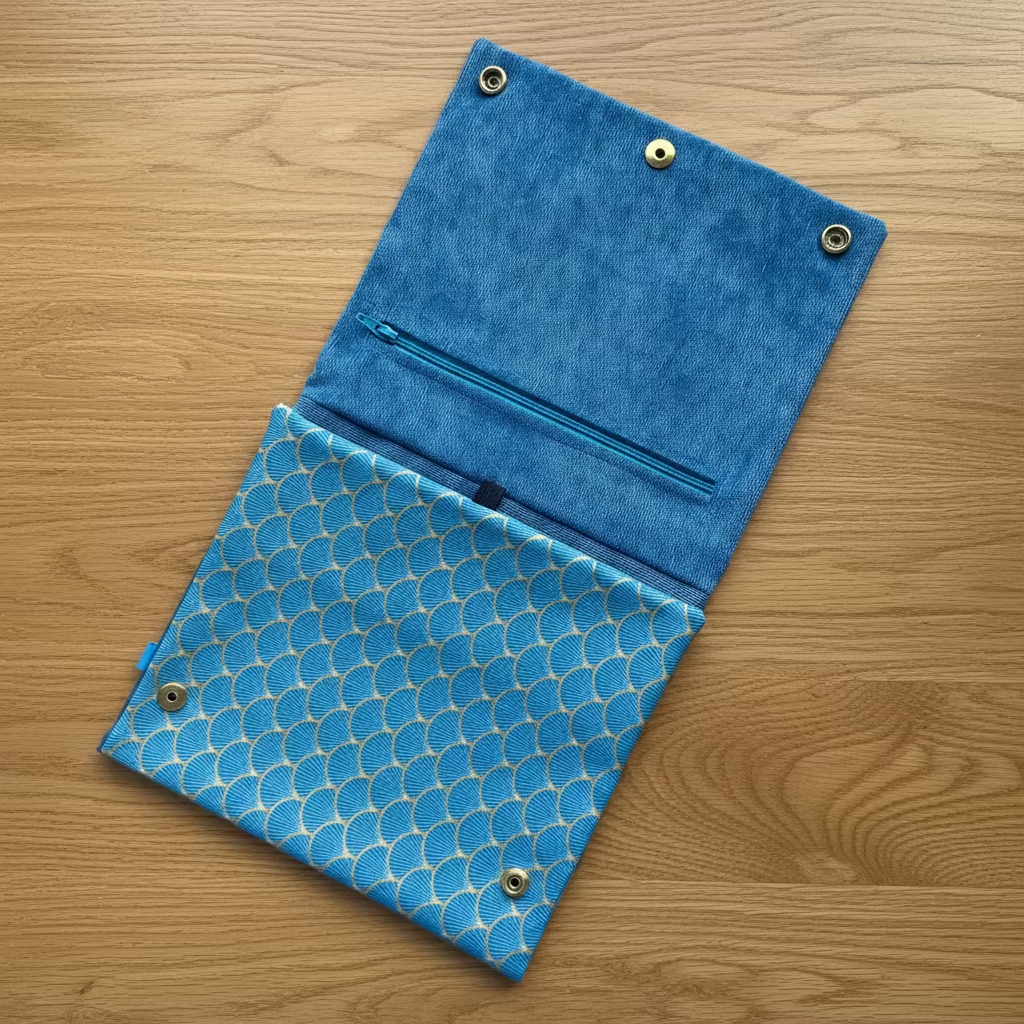 Protège agenda 2 en 1 tissu fait main