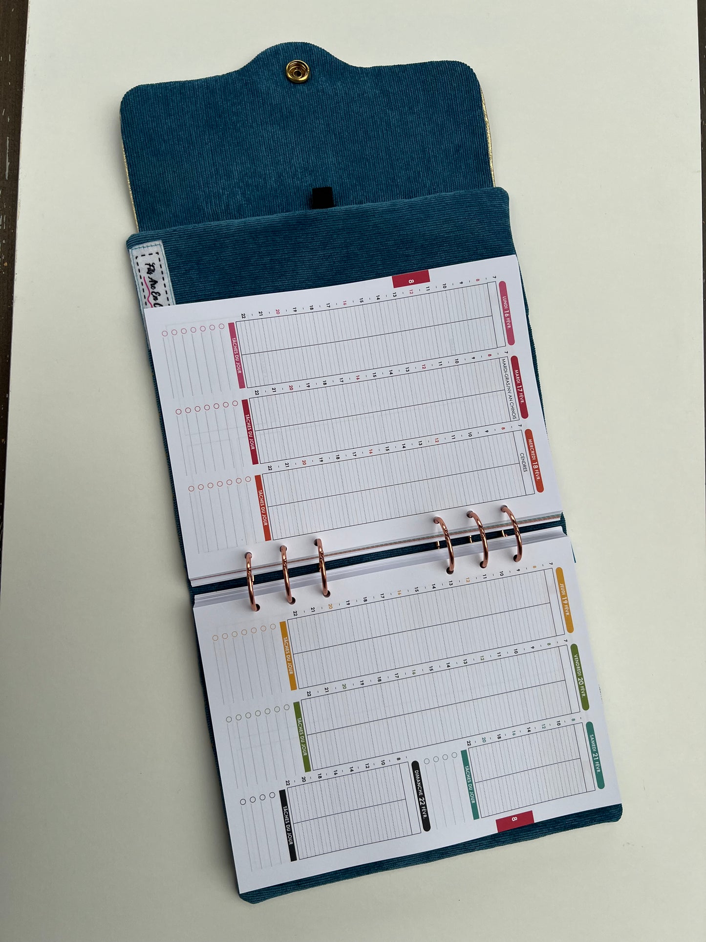 Protège agenda A5 tissu fait main