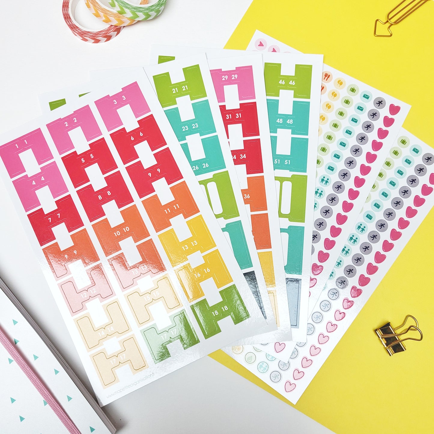 Planches d'étiquettes pour agenda