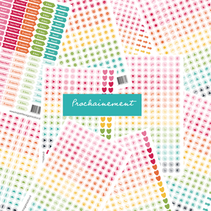Planches d'étiquettes icônes thématiques