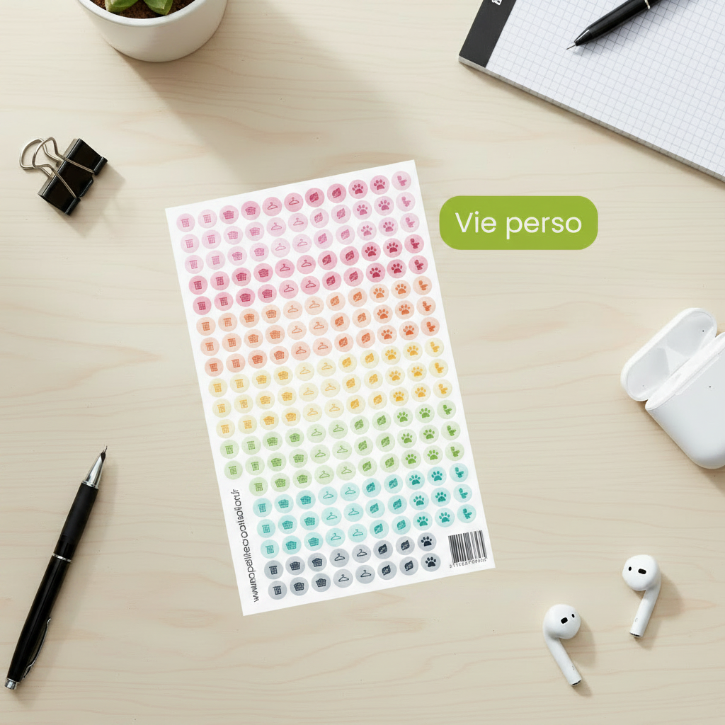 Planche de stickers vie perso