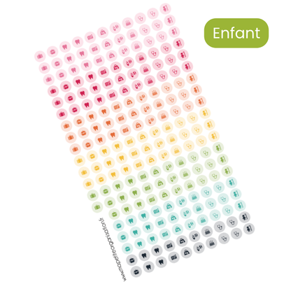 Planches d'étiquettes icônes thématiques