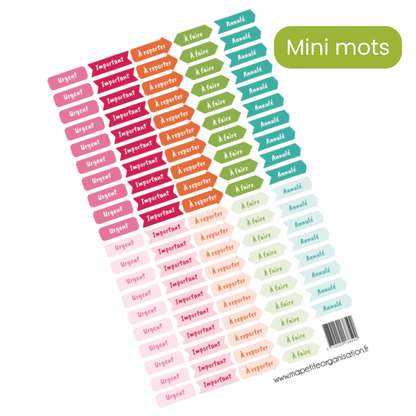 Planches d'étiquettes icônes thématiques