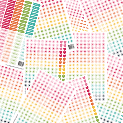Planches d'étiquettes icônes thématiques