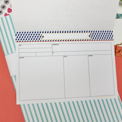 Bloc-notes A6 - Fiches contact